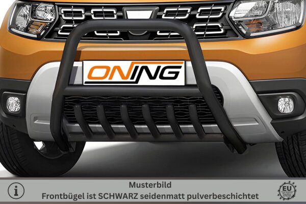 Frontbügel mit Unterbodenschutz für Dacia Duster 2018-2023 schwarz 60mm Gutachten