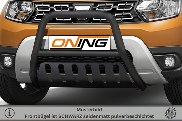 Frontbügel mit Unterfahrschutz für Dacia Duster 2018-2023 SCHWARZ 60mm Gutachten