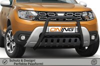 Frontbügel mit Unterfahrschutz für Dacia Duster 2018-2023 SCHWARZ 60mm Gutachten