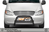 Frontschutzbügel SCHWARZ mit Querstrebe passend für Mercedes Vito W639 Bj. 2003-2010