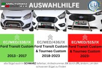 Frontbügel Edelstahl schwarz für Ford Transit Custom 2013 - 2017 63mm