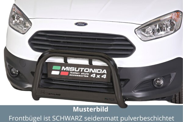 Frontbügel Edelstahl schwarz für Ford Transit Courier / Tourneo 2014 - 2017 Ø63mm mit Gutachten