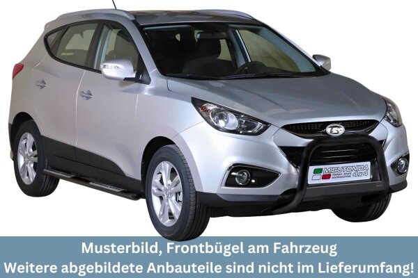 Frontbügel Edelstahl schwarz für Hyundai IX 35 2011 - 63mm mit Gutachten Frontschutzbügel