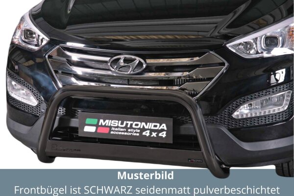 Frontbügel Edelstahl schwarz für Hyundai Santa Fe 2012 - 63mm mit Gutachten