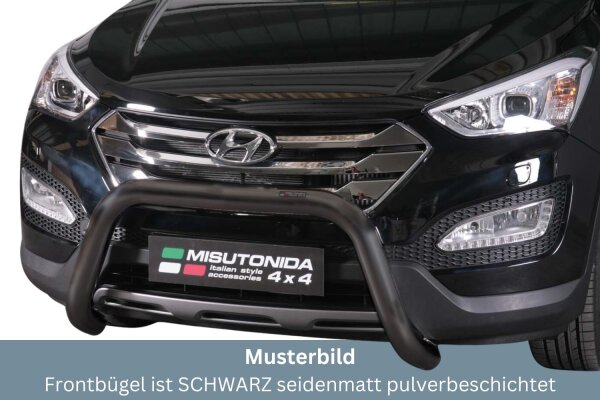 Frontbügel Edelstahl schwarz für Hyundai Santa Fe 2012 - 76mm mit Gutachten