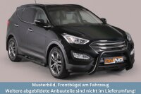 Frontbügel Edelstahl schwarz für Hyundai Santa Fe 2012 - 76mm mit Gutachten