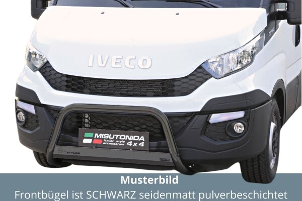 Frontbügel Edelstahl schwarz für Iveco Daily 2014 - 63mm mit Gutachten Frontschutzbügel