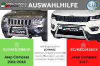 Frontbügel Edelstahl schwarz für Jeep Compass 2011 - 2017 63mm mit Gutachten