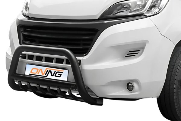Frontbügel SCHWARZ mit Unterbodenschutz für Fiat Ducato MAXI Camper 2006-2024 70mm Gutachten