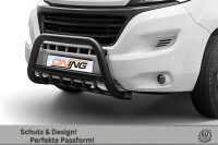 Frontbügel SCHWARZ mit Unterbodenschutz für Fiat Ducato MAXI Camper 2006-2024 70mm Gutachten