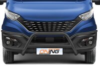 Frontbügel SCHWARZ mit Querstreben für Iveco Daily 2019-2024 Ø70mm Edelstahl Gutachten