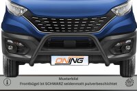 Frontbügel SCHWARZ mit Querstreben für Iveco Daily 2019-2024 Ø70mm Edelstahl Gutachten