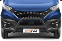 Frontbügel SCHWARZ mit Querstreben für Iveco Daily 2019-2024 Ø70mm Edelstahl Gutachten