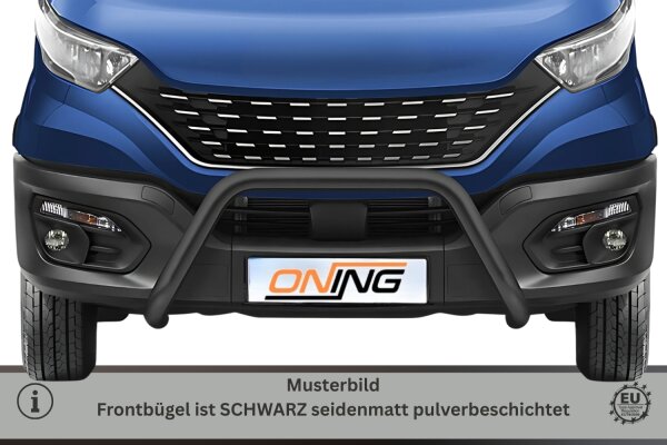 Frontbügel SCHWARZ für Iveco Daily 2019-2024 Ø70mm Edelstahl Gutachten
