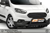 Frontbügel mit Unterfahrschutz für Ford Transit Courier 2018- SCHWARZ 60mm Gutachten