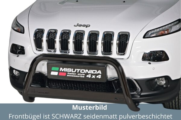 Frontbügel Edelstahl schwarz für Jeep Cherokee 2014 - 63mm mit Gutachten Frontschutzbügel