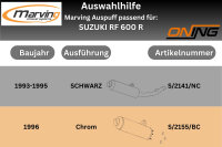 MARVING Auspuff "Master" schwarz für SUZUKI RF 600 R 93-95 GN76B