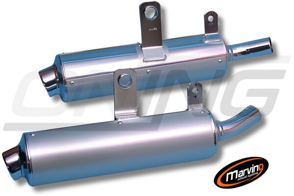 MARVING Auspuffpaar "Amacal" Verchromt für SUZUKI DR 800 S BIG SR42B SR43B 1992-1998