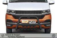 Frontbügel Unterbodenschutz für VW T6.1 2019- SCHWARZ 70mm Gutachten Edelstahl