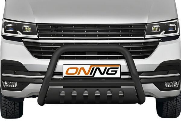 Frontbügel mit Unterfahrschutz für VW T6.1 2019- SCHWARZ 70mm Gutachten Edelstahl