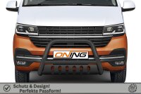 Frontbügel mit Unterfahrschutz für VW T6.1 2019- SCHWARZ 70mm Gutachten Edelstahl
