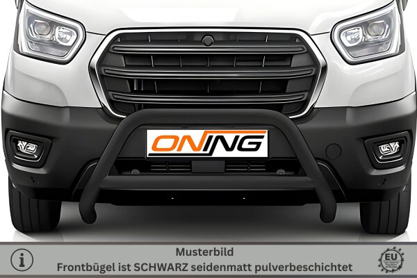 Frontbügel SCHWARZ mit Querstreben für Ford Transit 2019-2024 Edelstahl Gutachten