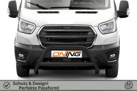 Frontbügel SCHWARZ mit Querstreben für Ford Transit 2019-2024 Edelstahl Gutachten