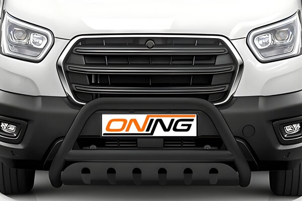 Frontbügel SCHWARZ mit Unterfahrschutz für Ford Transit 2019-2024 Edelstahl Gutachten