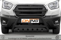Frontbügel SCHWARZ mit Unterfahrschutz für Ford Transit 2019-2024 Edelstahl Gutachten