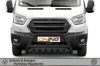 Frontbügel SCHWARZ mit Unterfahrschutz für Ford Transit 2019-2024 Edelstahl Gutachten