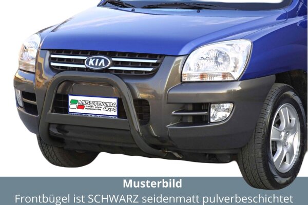 Frontbügel Edelstahl schwarz für KIA Sportage 2004 - 2007 63mm mit Gutachten