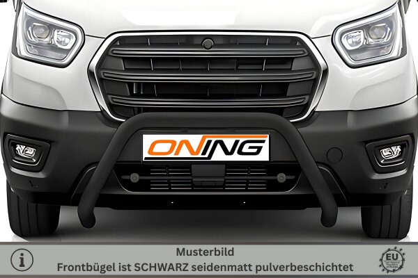 Frontbügel SCHWARZ für Ford Transit 2019-2024 70mm Frontschutzbügel Edelstahl Gutachten