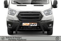 Frontbügel SCHWARZ für Ford Transit 2019-2024 70mm Frontschutzbügel Edelstahl Gutachten
