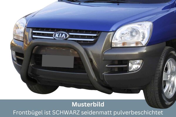 Frontbügel Edelstahl schwarz für KIA Sportage 2004 - 2007 76mm mit Gutachten