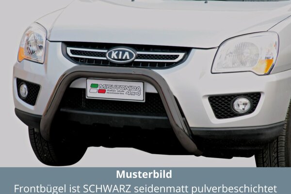 Frontbügel Edelstahl schwarz für KIA Sportage 2008 - 2010 76mm mit Gutachten