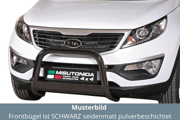 Frontbügel Edelstahl schwarz für KIA Sportage 2010 - 2015 63mm mit Gutachten