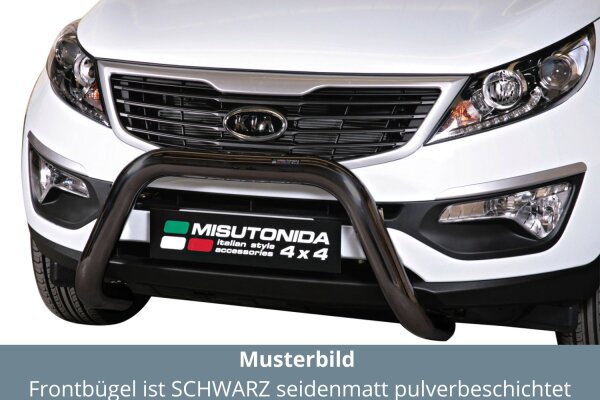 Frontbügel Edelstahl schwarz für KIA Sportage 2010 - 2015 76mm mit Gutachten