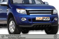 Frontbügel mit Unterfahrschutz für Ford Ranger 2011-2016 SCHWARZ 70mm Gutachten