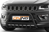 Frontschutzbügel mit Unterfahrschutz für Jeep Compass 2017-2021 schwarz 60mm Edelstahl mit Gutachten