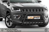 Frontschutzbügel mit Unterfahrschutz für Jeep Compass 2017-2021 schwarz 60mm Edelstahl mit Gutachten