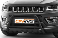 Frontschutzbügel mit Unterfahrschutz für Jeep Compass 2017-2021 schwarz 60mm Edelstahl mit Gutachten