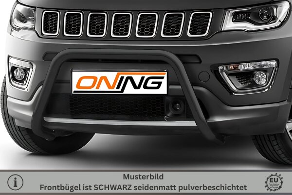 Frontschutzbügel für Jeep Compass 2017-2021 schwarz 60mm Edelstahl mit Gutachten