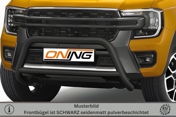 Frontschutzbügel mit Querstreben für Ford Ranger 2023- schwarz 70mm Edelstahl mit Gutachten