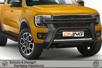 Frontschutzbügel mit Querstreben für Ford Ranger 2023- schwarz 70mm Edelstahl mit Gutachten