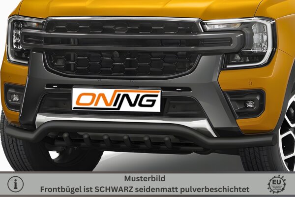 Frontschutzbügel breit Unterbodenschutz für Ford Ranger 2023- schwarz 70mm Edelstahl mit Gutachten