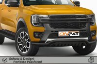 Frontschutzbügel breit Unterbodenschutz für Ford Ranger 2023- schwarz 70mm Edelstahl mit Gutachten