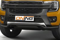 Frontschutzbügel breit für Ford Ranger 2023- schwarz 70mm Edelstahl mit Gutachten
