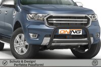 Frontschutzbügel mit Querstreben für Ford Ranger (TKE) 2019-2022 schwarz 70mm Edelstahl mit Gutachten