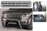 Frontbügel Edelstahl schwarz für Land Rover Discovery 4 2012 - 76mm mit Gutachten