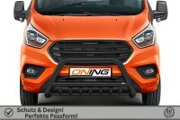 Frontschutzbügel mit Unterfahrschutz für Ford Transit Custom 2018-2023 schwarz 70mm Edelstahl mit Gutachten